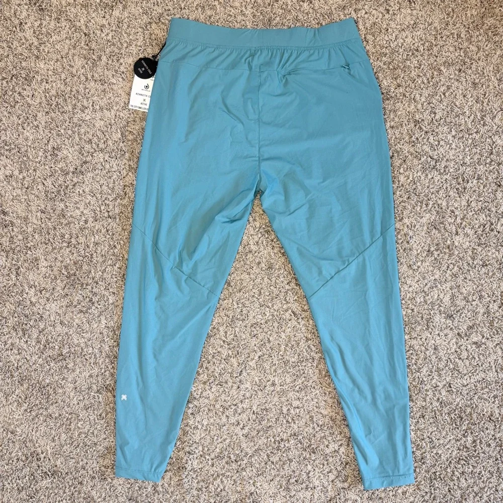 Kenneth Cole Active Mens City Dweller Tapered Jogger Pants Teal Blue Large NEW